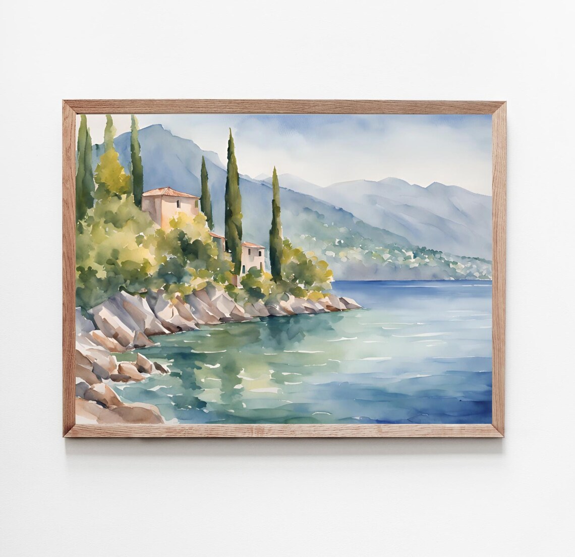 Como Lake Minimalist Italian Landscape Art Print
