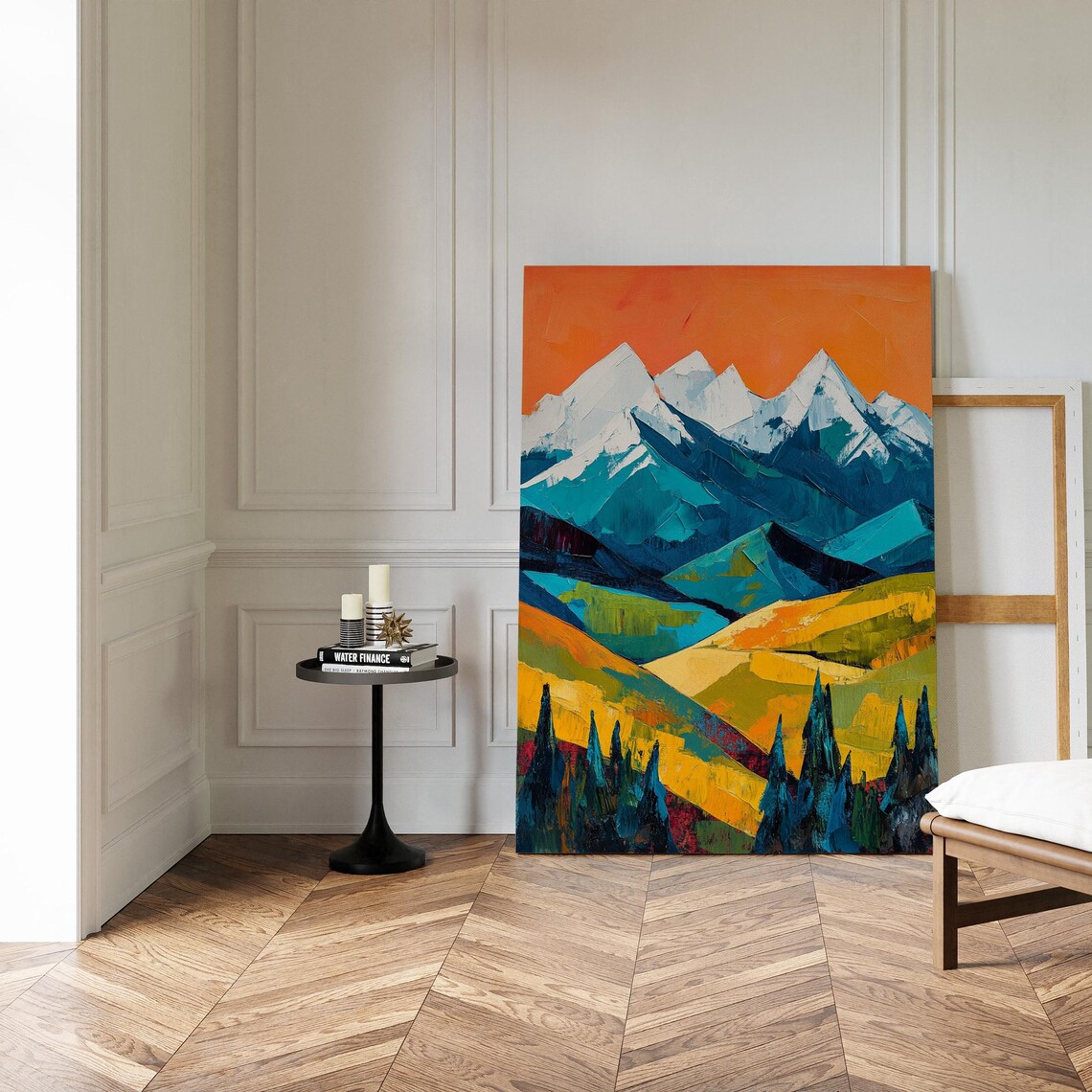 Bold Mountain Landscape, Abstract Nature Poster