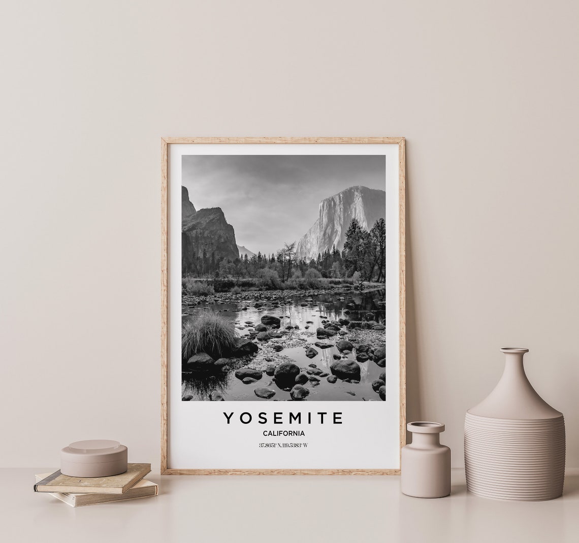 Yosemite Travel Poster Yosemite Print Yosemite Photo Print Black And White Photography Monochrome Travel Photography California Travel - Image 3