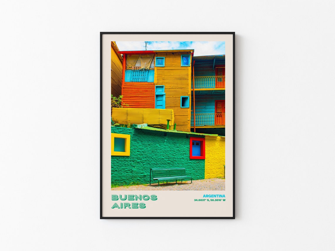 Buenos Aires Argentina Colorful Caminito Style Houses Poster - Image 3