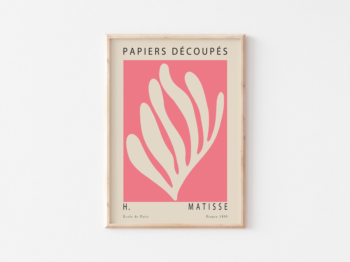 Henri Matisse Papiers Decoupes Pink Coral Modern Cut Out Poster - Image 3