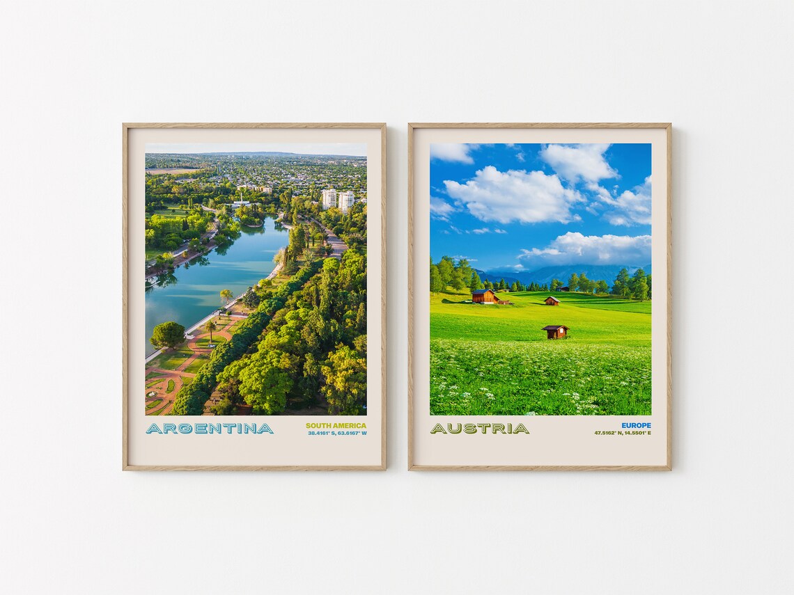 Argentina South America Aerial View of City Park Lake Poster - Image 2