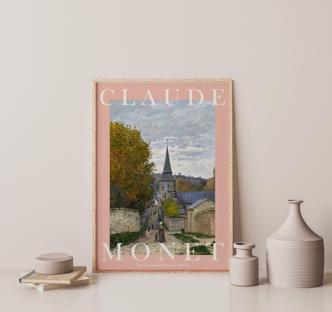 Claude Monet Street in Sainte Adresse 1867 Village Church Poster - Image 2
