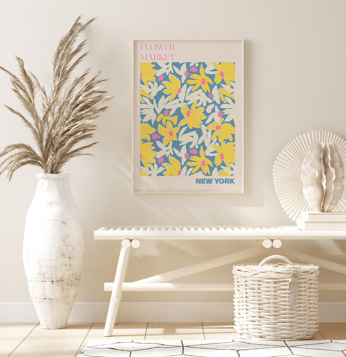 New York Poster Personalised Travel Poster New York Flower Market Print Floral Wall Decor America Travel Poster - Image 2