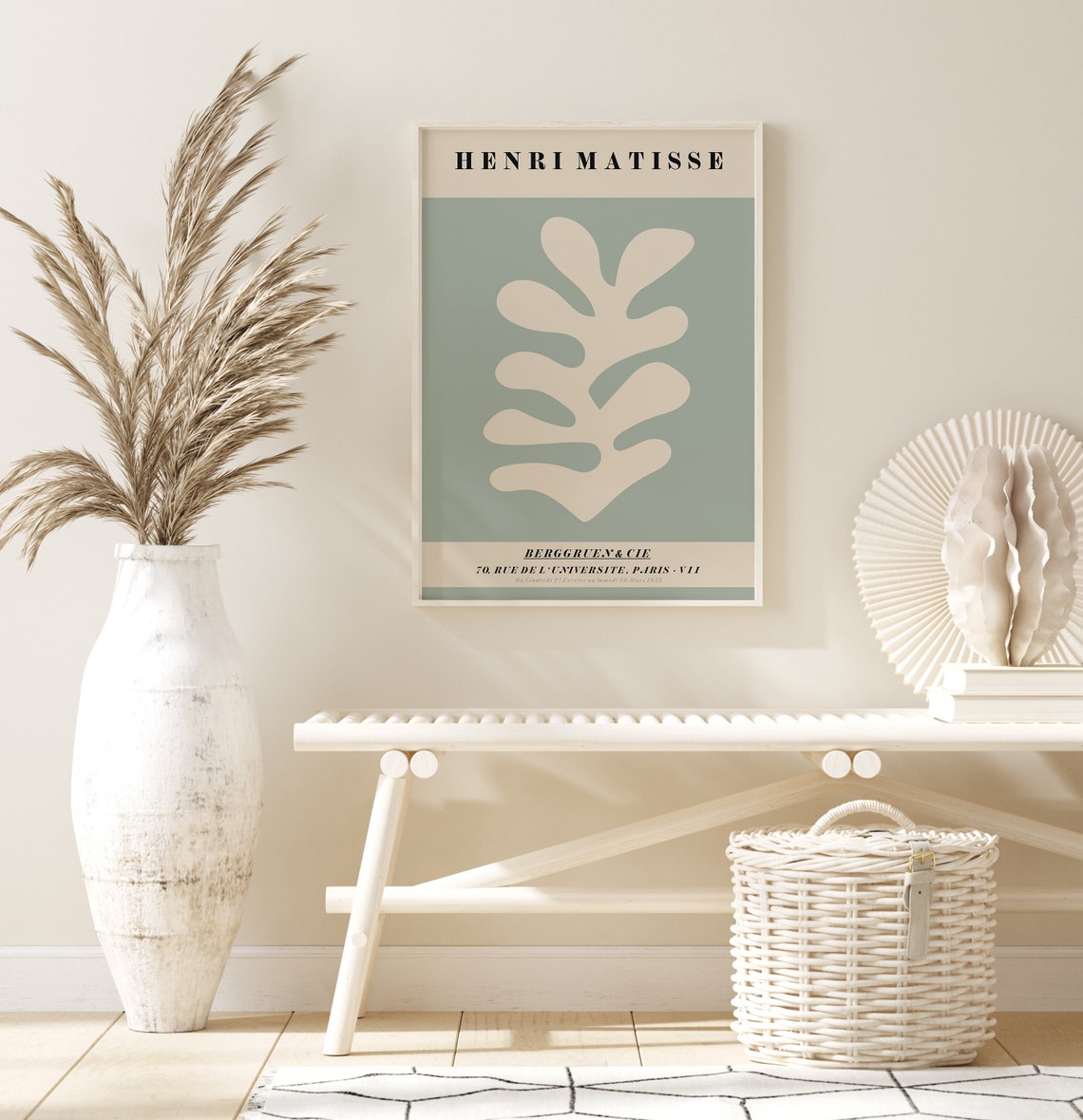 Henri Matisse Sage Green Paper Cut Out Leaf Exhibition Poster - Image 2