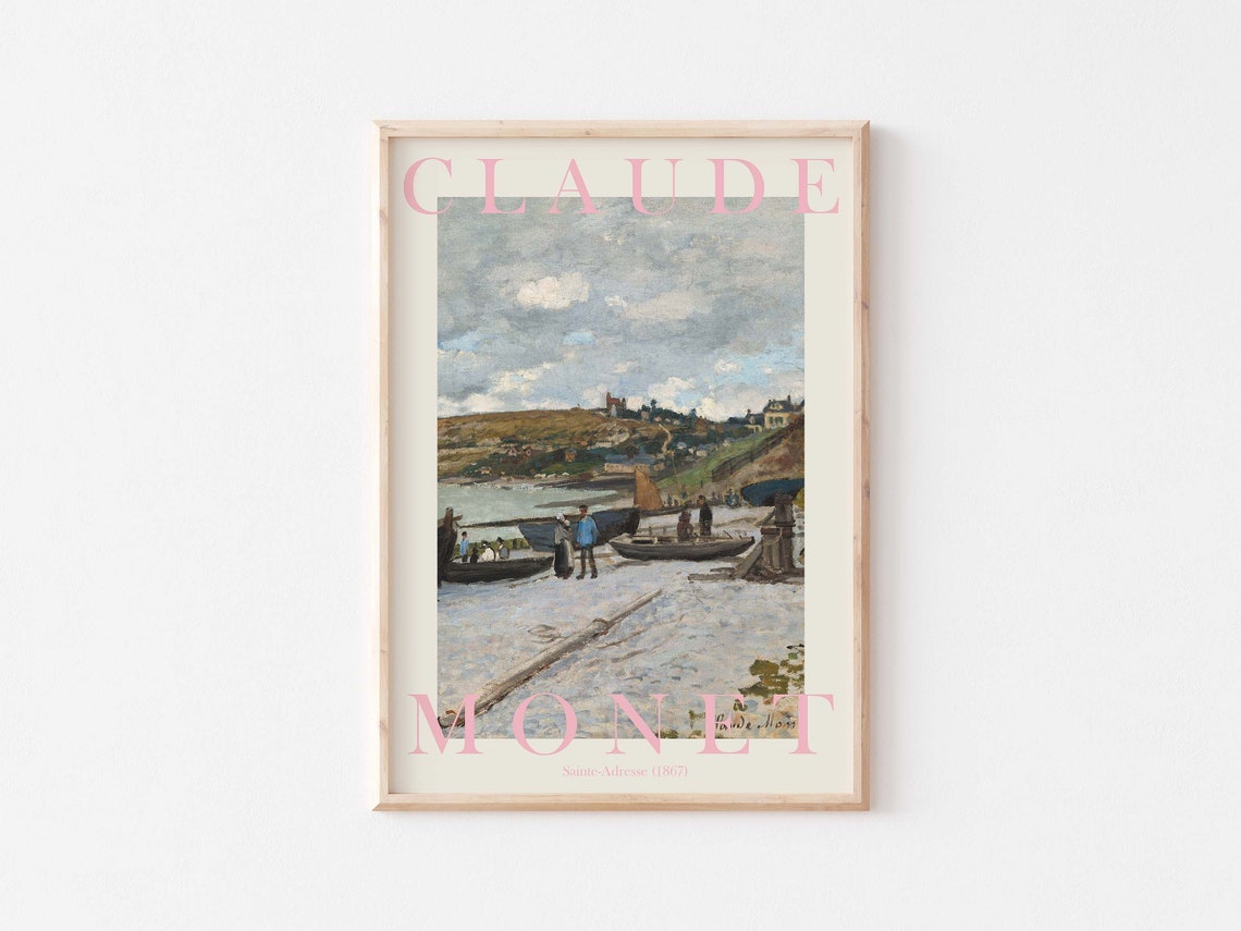 Claude Monet Sainte-Adresse 1867 Fishing Boats Harbor Beach Poster - Image 3