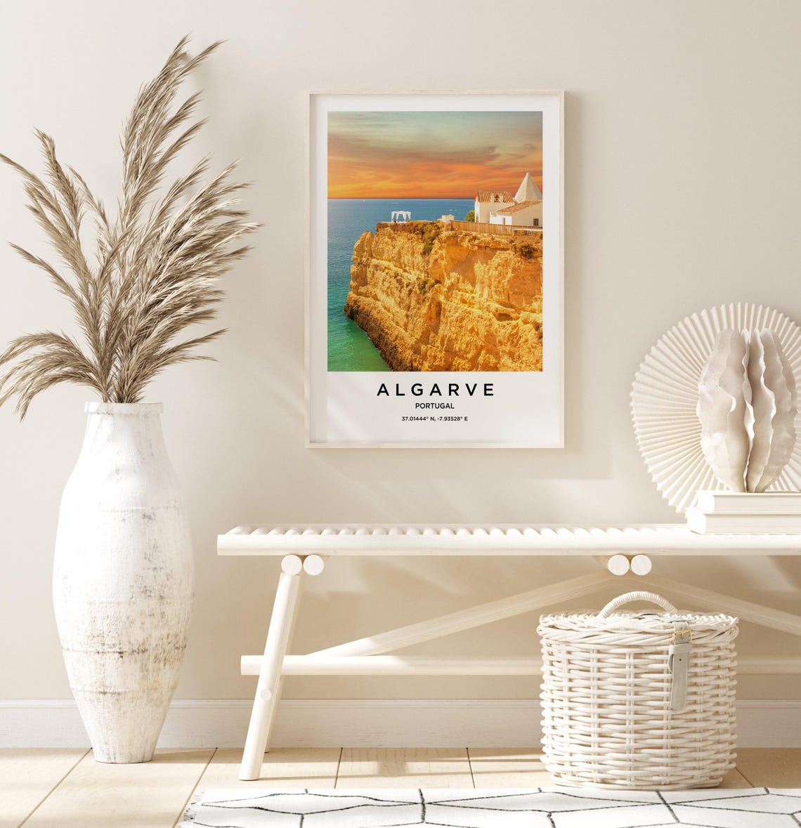Algarve Portugal Sunset Cliff Chapel Overlooking the Sea Poster - Image 2