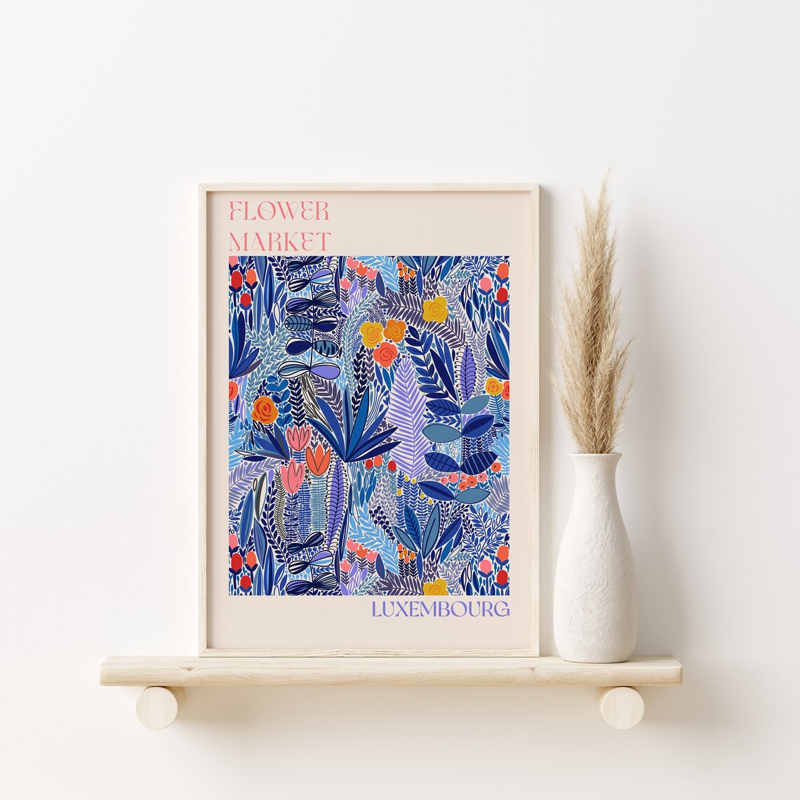 Luxembourg Poster Personalised Travel Poster Luxembourg Flower Market Print Floral Wall Decor Luxembourg Travel Poster - Image 3