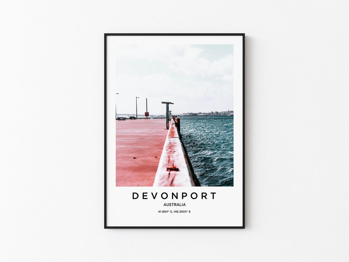 Devonport Australia Ocean Pier Minimal Coastal Travel Poster
