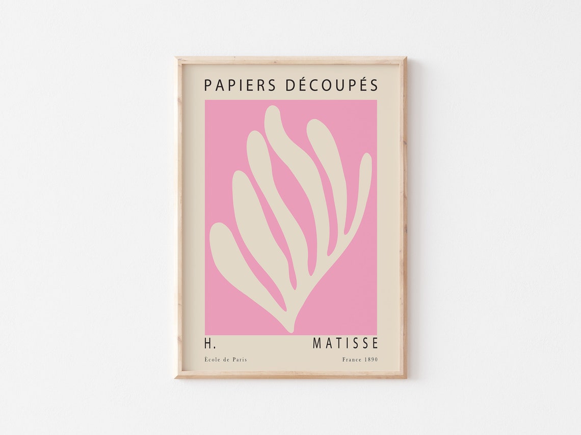 Henri Matisse Pink Leaf Cut Out Papiers Decoupes Exhibition Poster - Image 3
