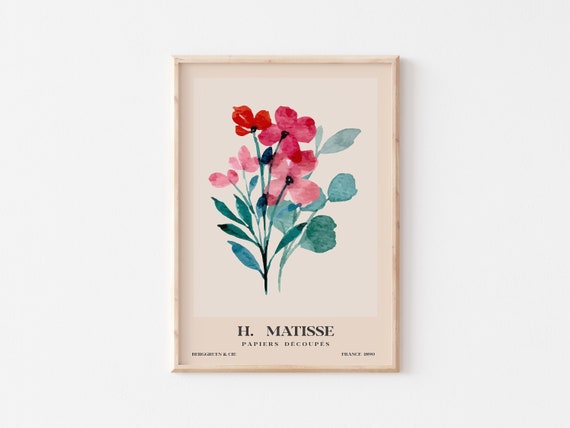 Matisse Watercolor Flowers Art Print