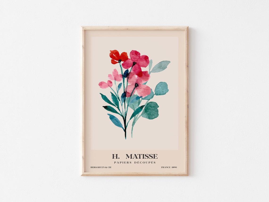 Matisse Watercolor Flowers Art Print