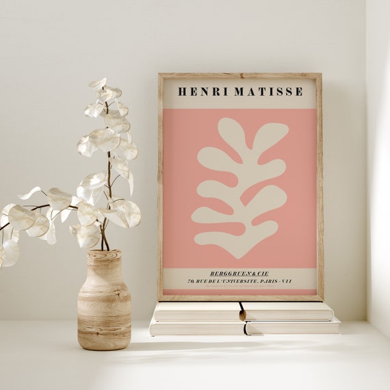 Matisse Print Pretty Pink Shape Cut Outs Print Exhibition Print Matisse Inspired Art A4 A3 A2 Home Decor Gallery Wall