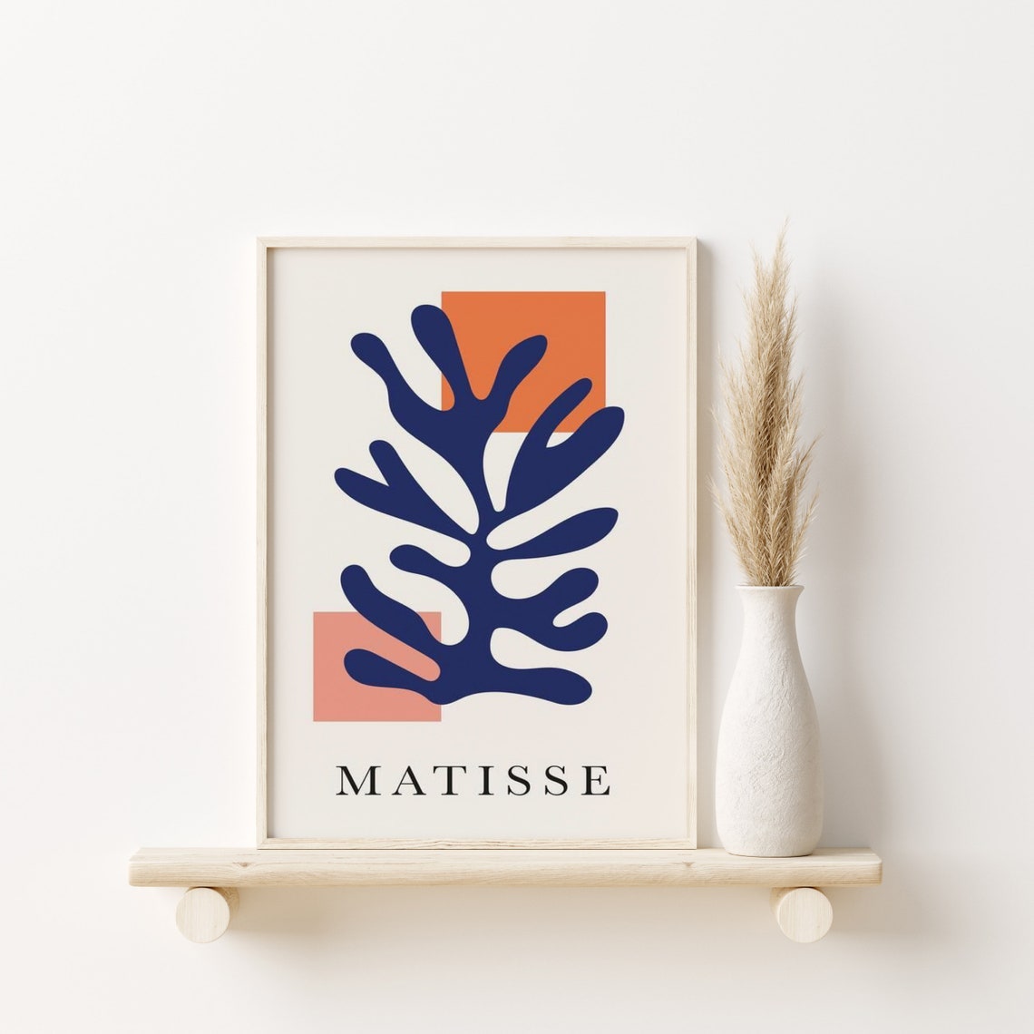 Henri Matisse Style Blue Coral Cut Out Abstract Modern Art Poster - Image 2