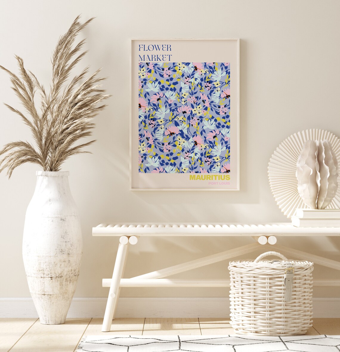 Port Louis Poster Personalised Travel Poster Port Louis Flower Market Print Floral Wall Decor Mauritius Travel Poster - Image 2