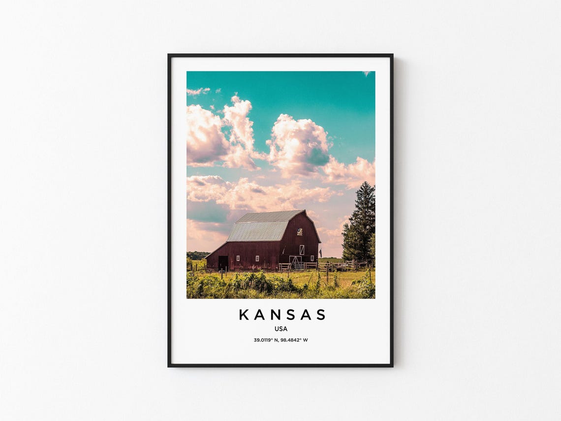 Kansas Art Kansas Print Kansas Poster Kansas Art Kansas Photo Kansas Map Kansas Painting Kansas Travel