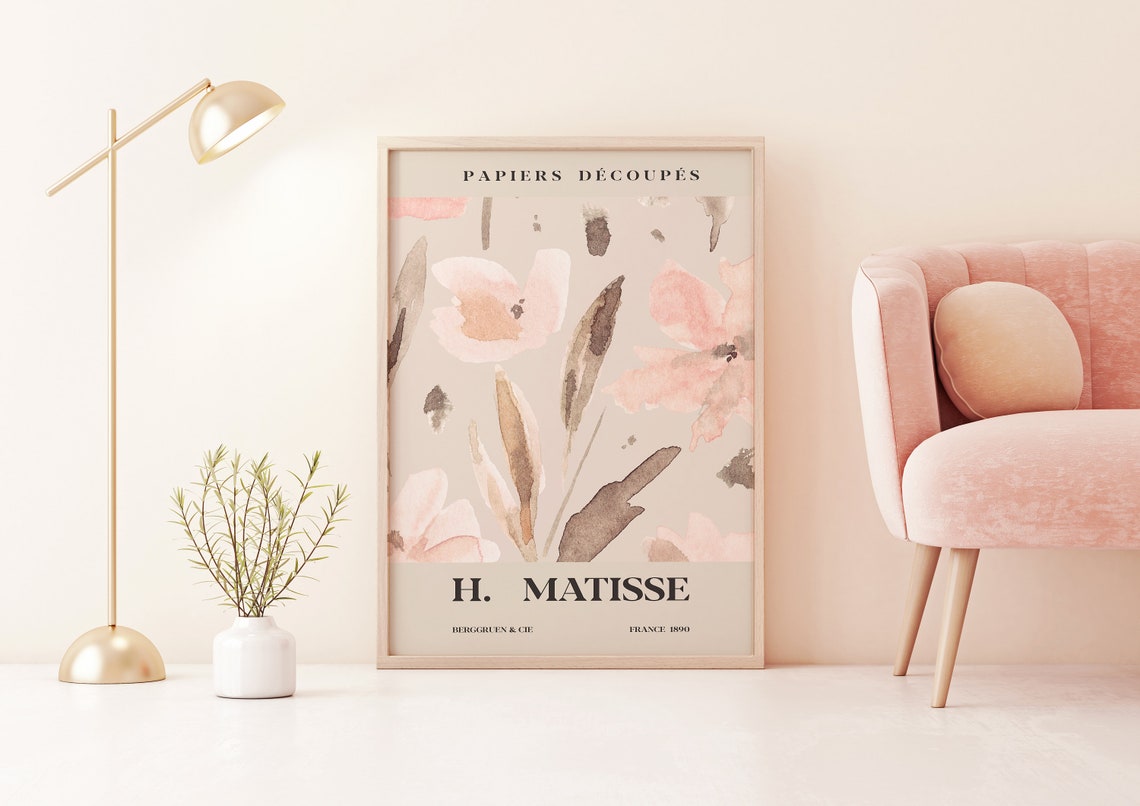 Henri Matisse Papiers Decoupes Neutral Watercolor Leaf Art Poster