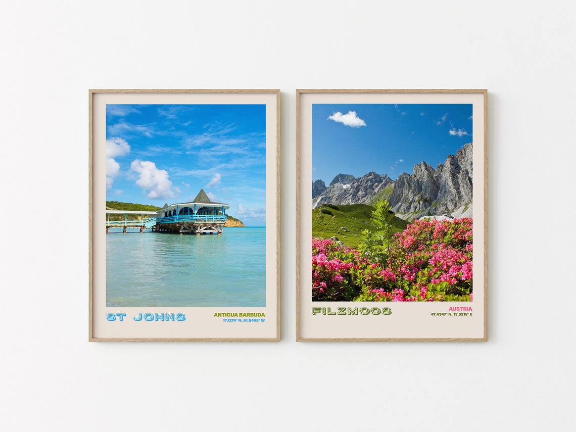 St Johns Antigua Barbuda Overwater Pier Pavilion Sea View Poster - Image 2