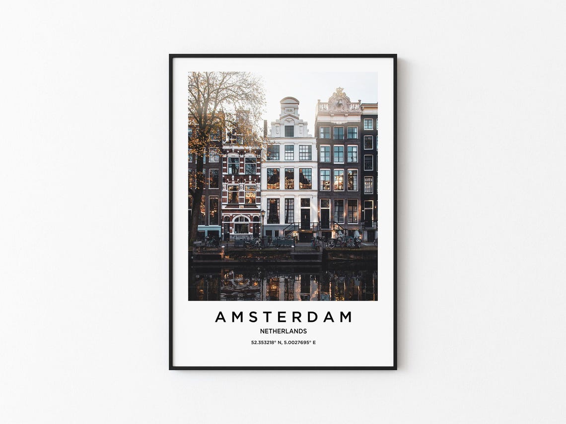 Amsterdam Netherlands Canal Houses Mirrored in the Water Poster