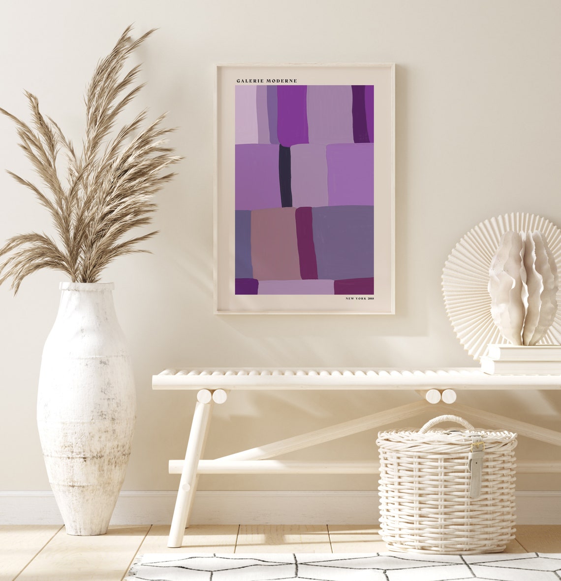 Galerie Moderne Purple Geometric Blocks Abstract Color Field Poster - Image 2