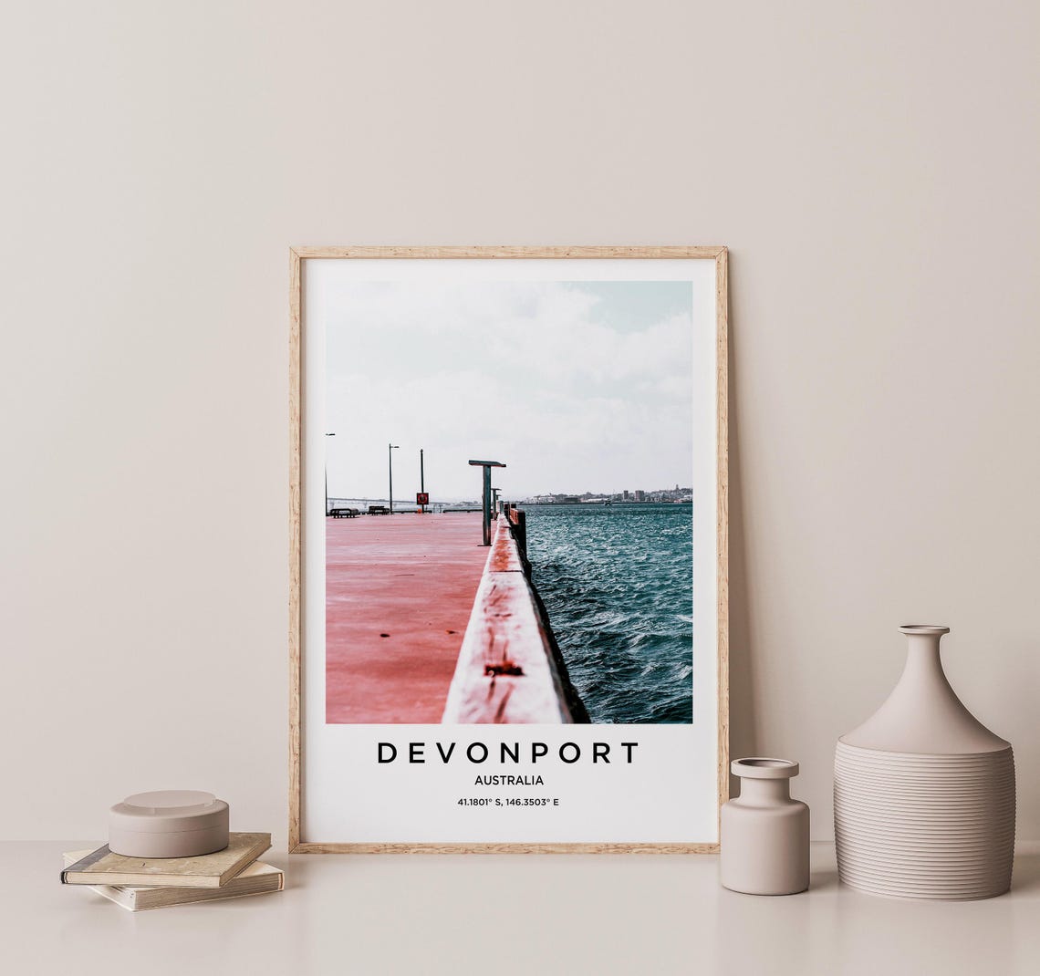 Devonport Australia Ocean Pier Minimal Coastal Travel Poster - Image 2