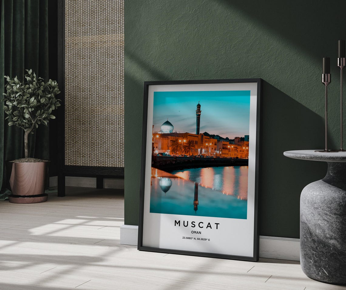 Muscat Art Muscat Print Muscat Poster Muscat Art Muscat Photo Muscat Map Muscat Painting Muscat Travel - Image 2