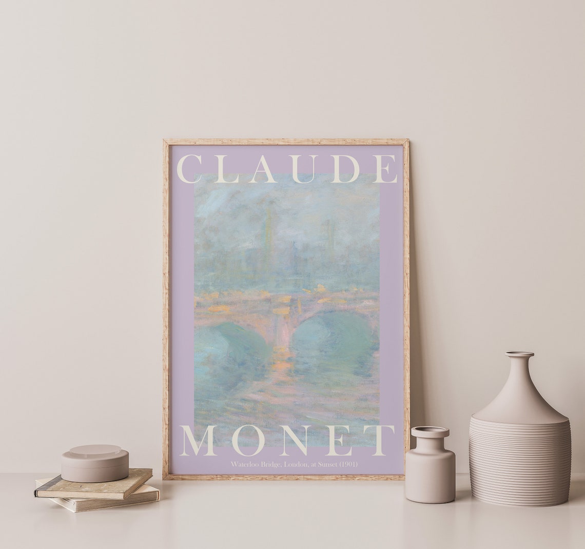 Monet Poster Claude Monet Print Monet Wall Art Monet Picture Modern Monet Print Vintage Monet Art Waterloo Bridge - Image 2