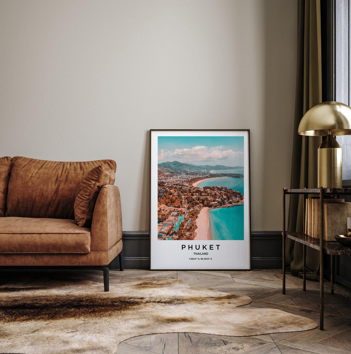 Phuket Thailand Aerial View Tropical Bay Beach Travel Poster - Image 3