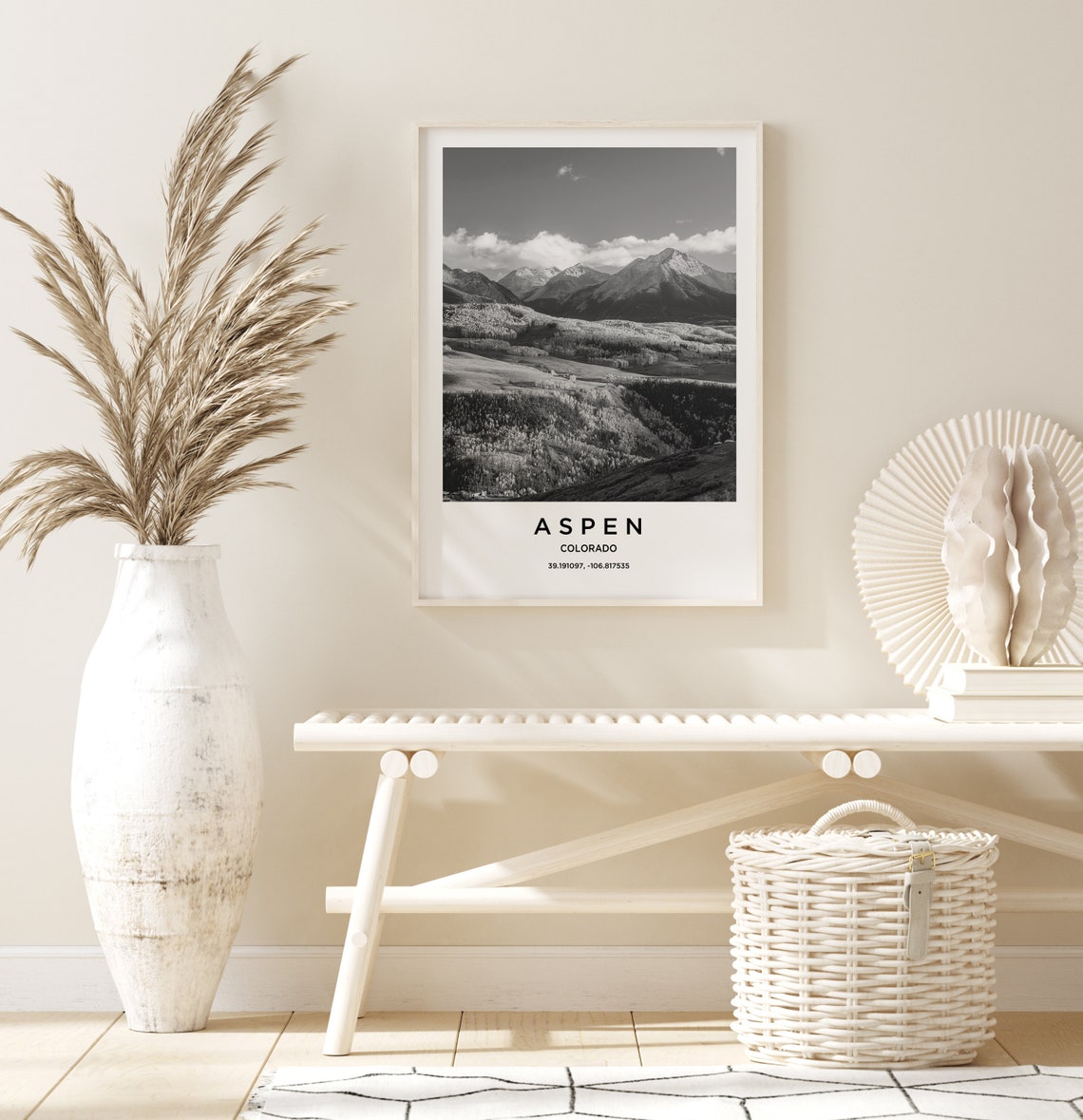 Aspen Travel Poster Aspen Print Aspen Photo Print Black And White Photography Monochrome Travel Photography Colorado Travel - Image 2