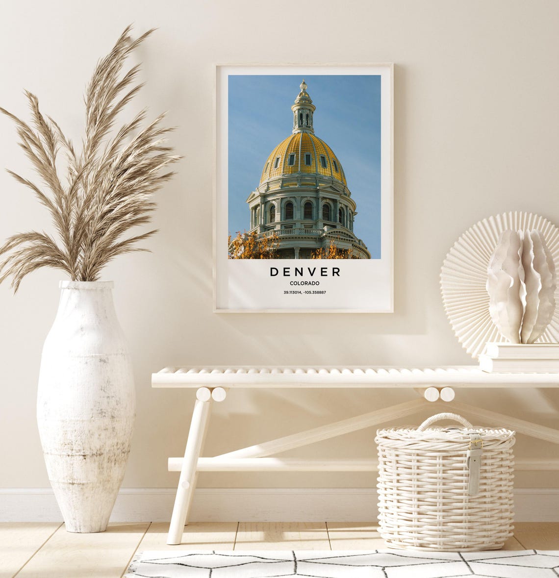 Denver Colorado Golden Dome Capitol Building Clear Blue Sky Poster - Image 3