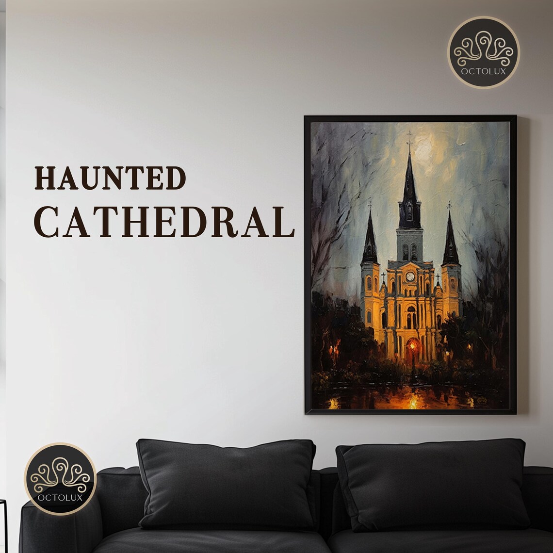 Haunted Cathedral Of New Orleans Scenic Poster