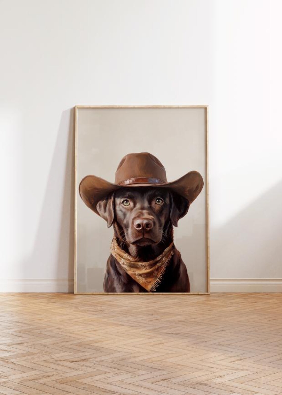Labrador Dog Cowgirl Hat Print, Vintage Western Art - Image 2