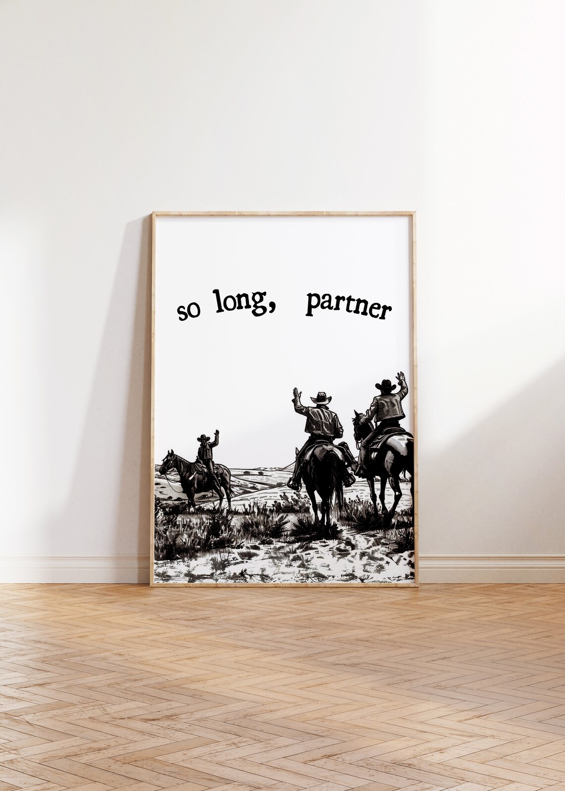 So Long Partner Vintage Cowboys Western Farewell Quote Wall Poster - Image 2