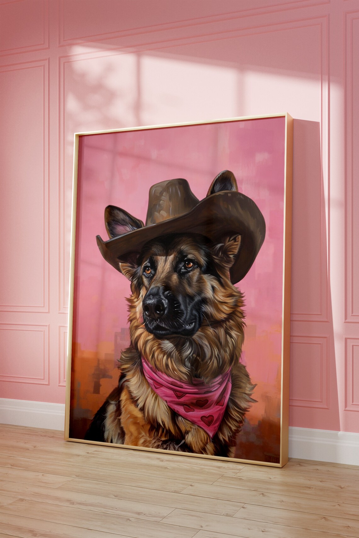 Dog Cowgirl Hat Print, Vintage Western Art Print - Image 2
