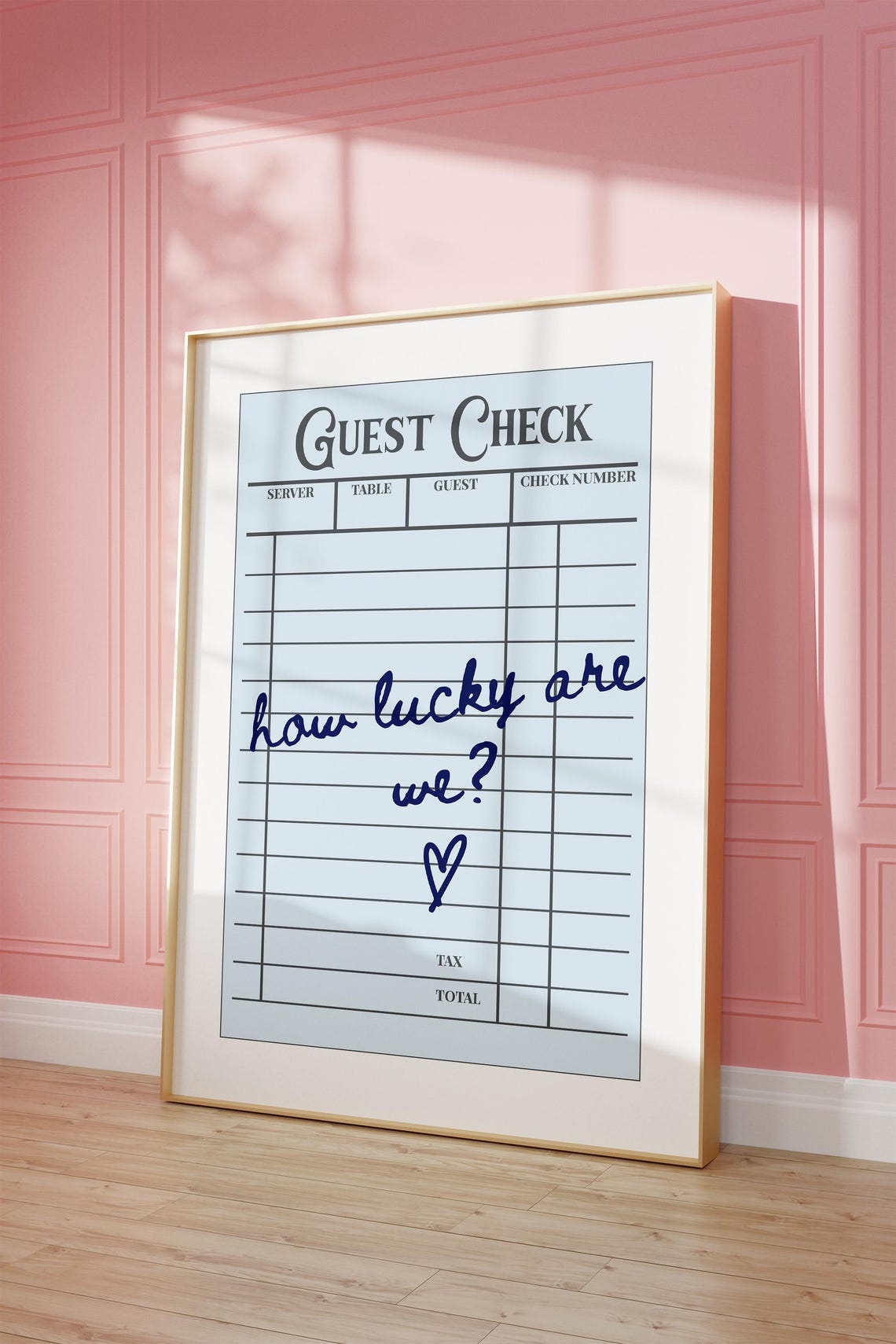How Lucky Are We Vintage Guest Check Script Quote Poster Dorm - Image 2