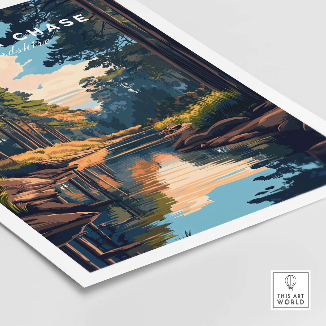 Cannock Chase Art Print, Staffordshire Travel Poster - Image 4