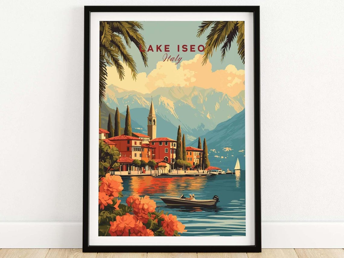Lake Iseo Wall Art Lake Iseo Travel Print Wall Art Lake Iseo Wall Hanging Home Decor Lake Iseo Gift Art Lovers Italy Wall Art Print
