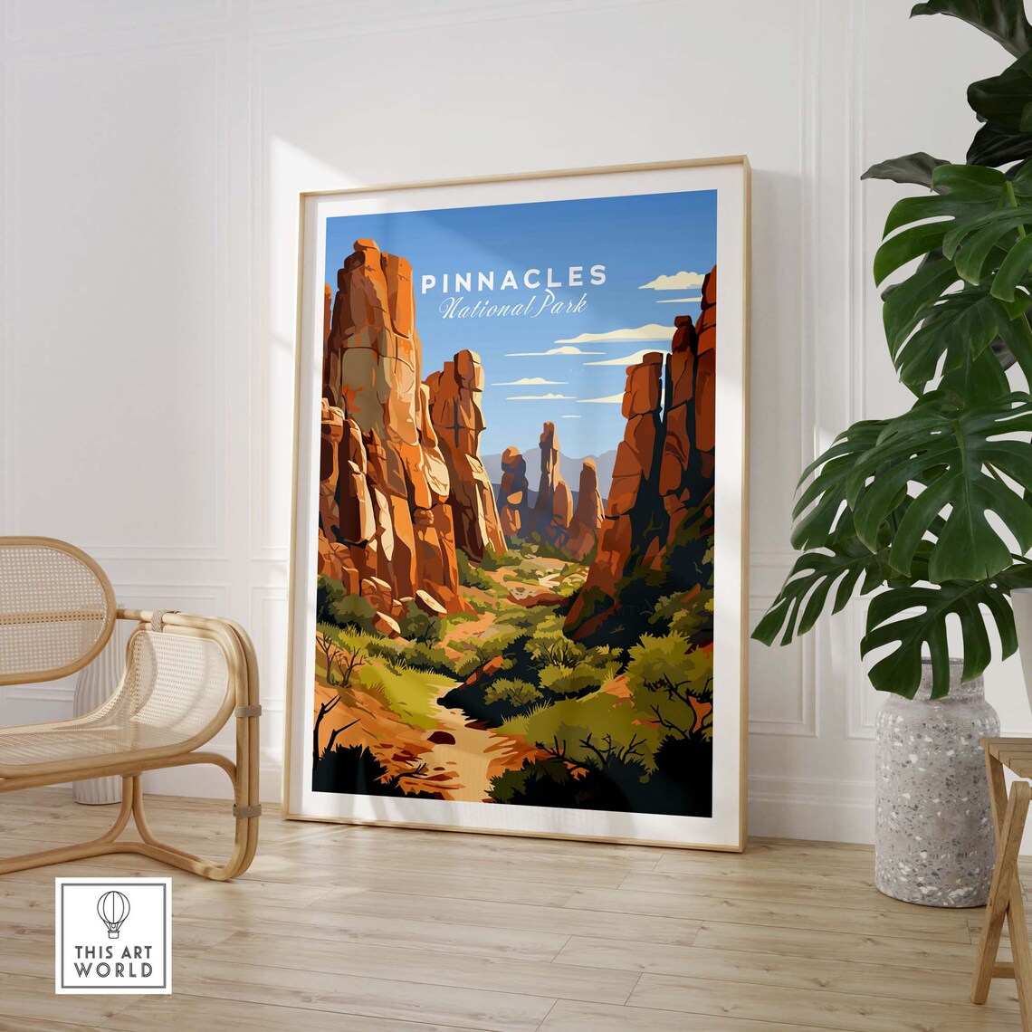 Pinnacles National Park Rock Spires Trail Hiking View Poster - Image 3