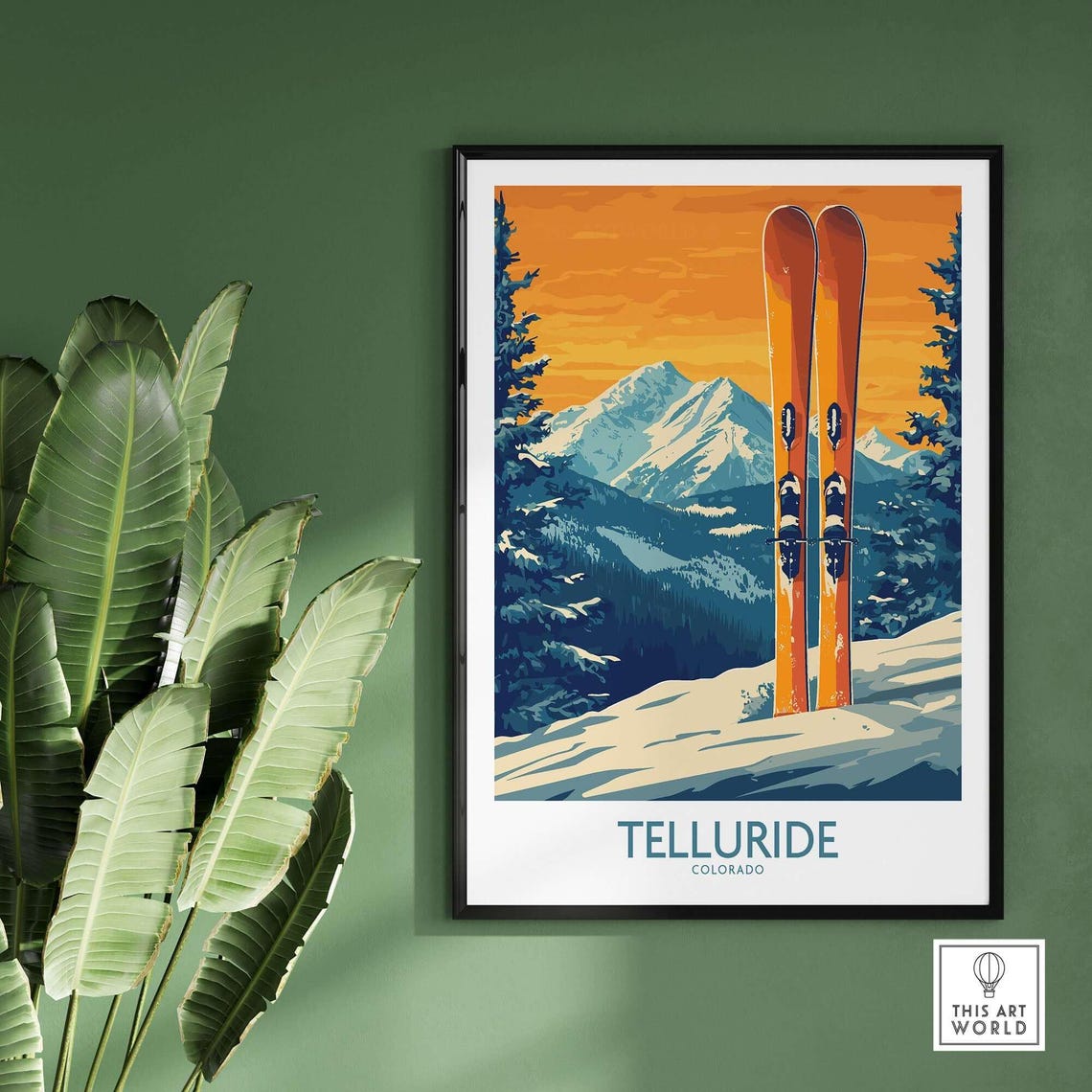 Telluride, Colorado Ski Poster, Mountain Landscape - Image 2
