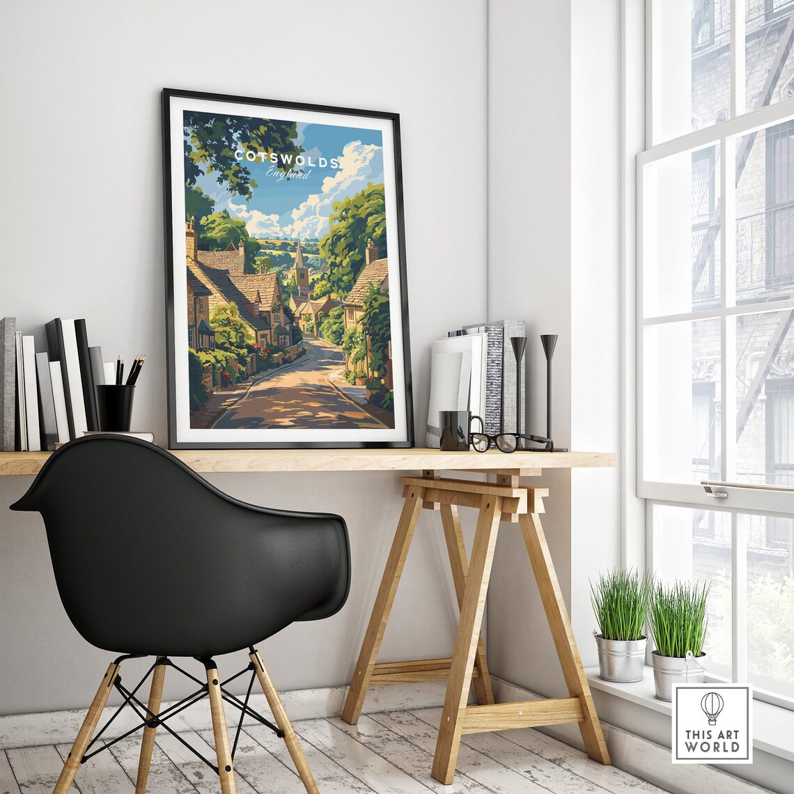 Cotswolds Travel Poster, England Illustration Art Print - Image 4