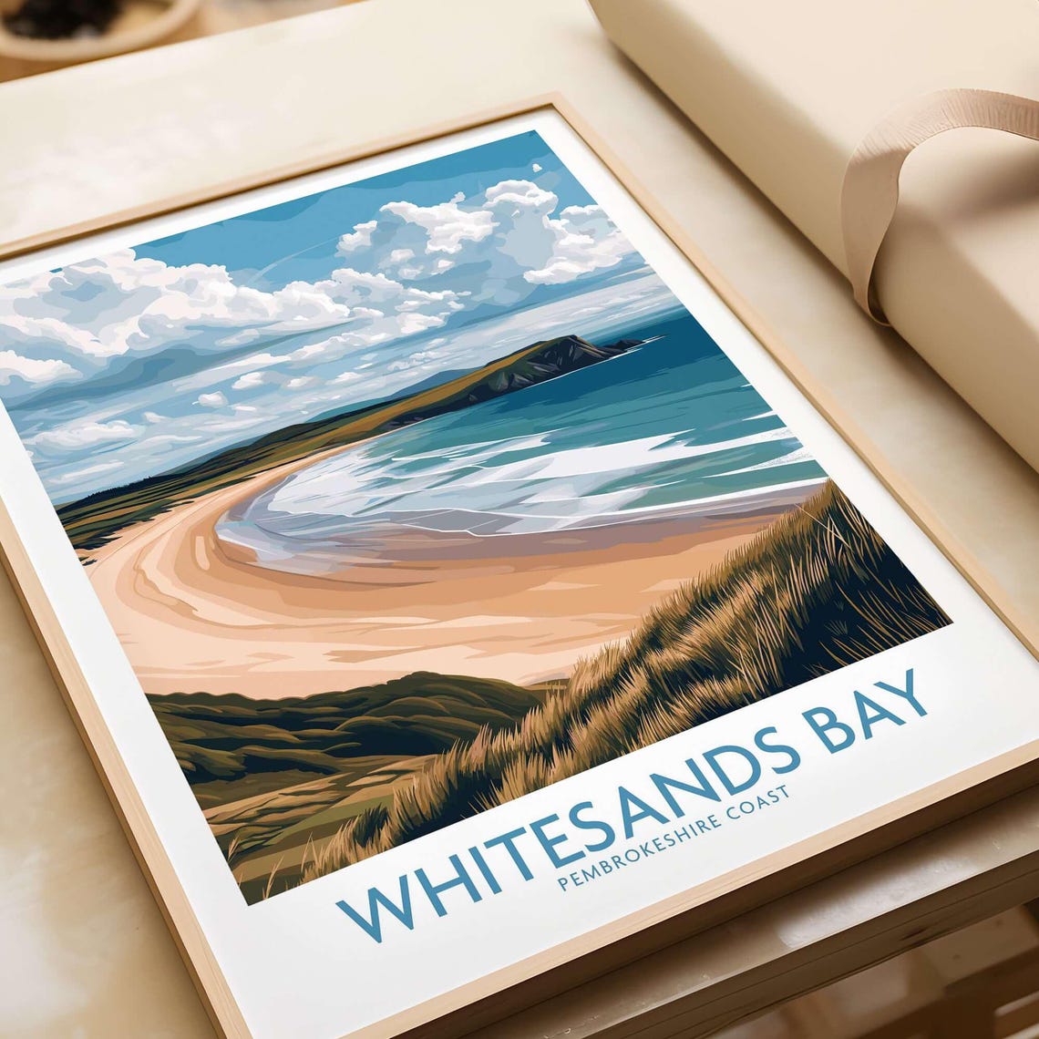 Whitesands Bay Pembrokeshire Coast Beach Dunes Landscape Poster