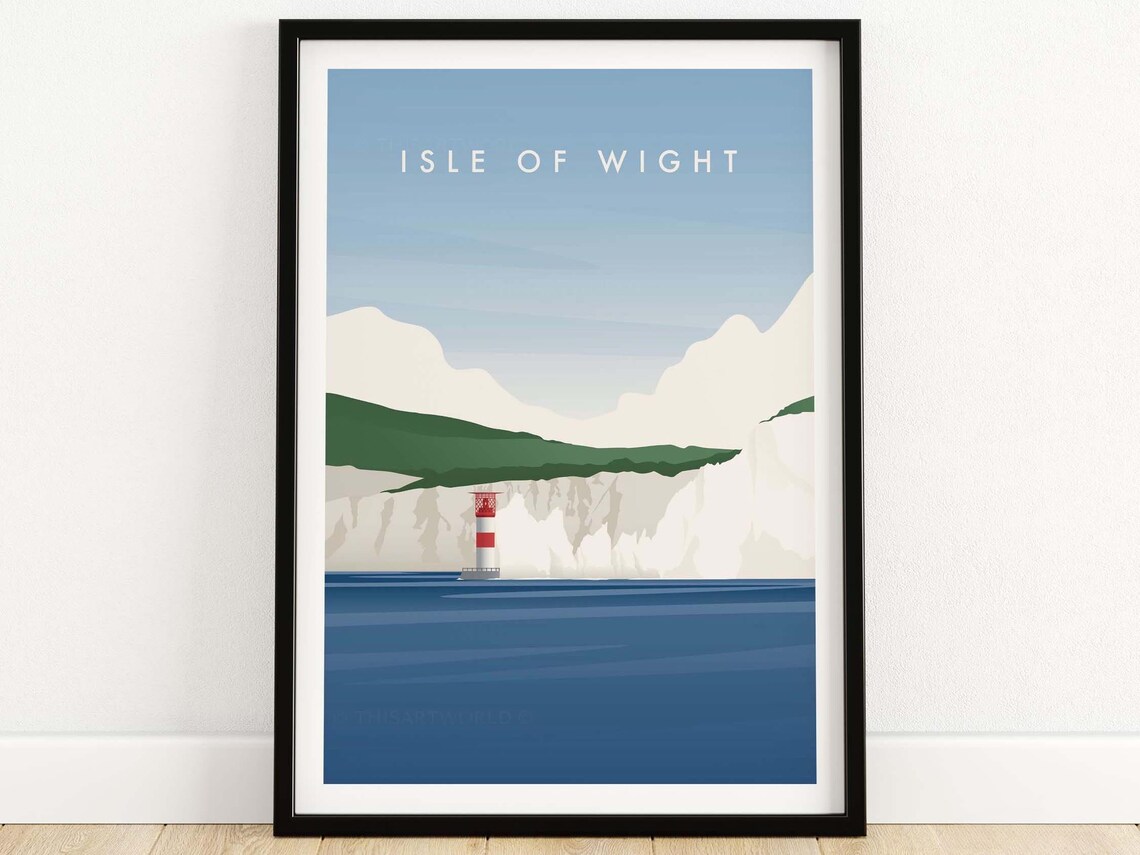 Isle Of Wight The Needles Minimalist Travel Poster