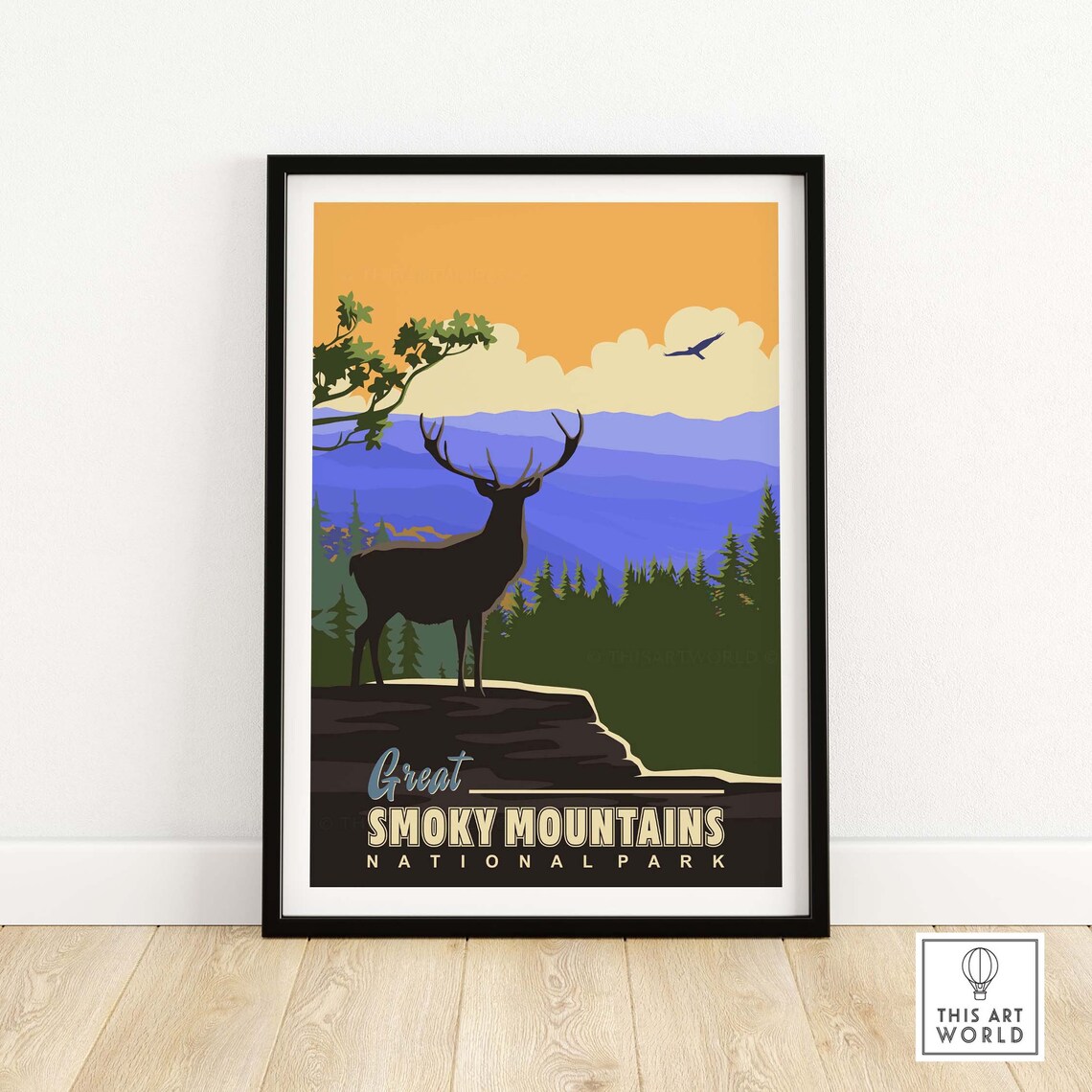 Smoky Mountain National Park Travel Poster Art Print