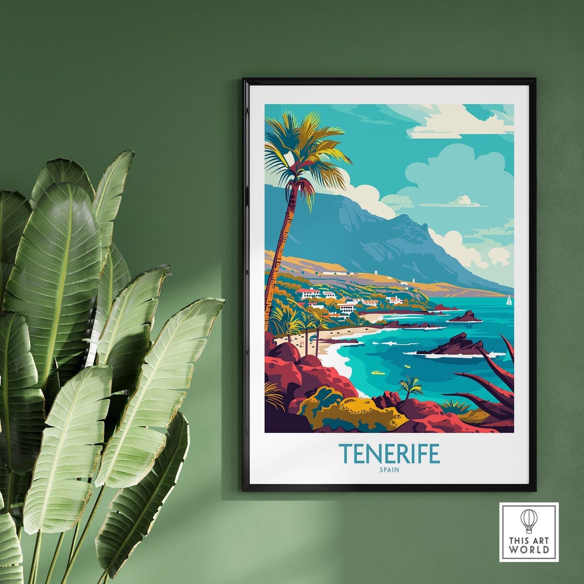 Tenerife Spain Rocky Coast Volcano Mountain Ocean View Poster - Image 2