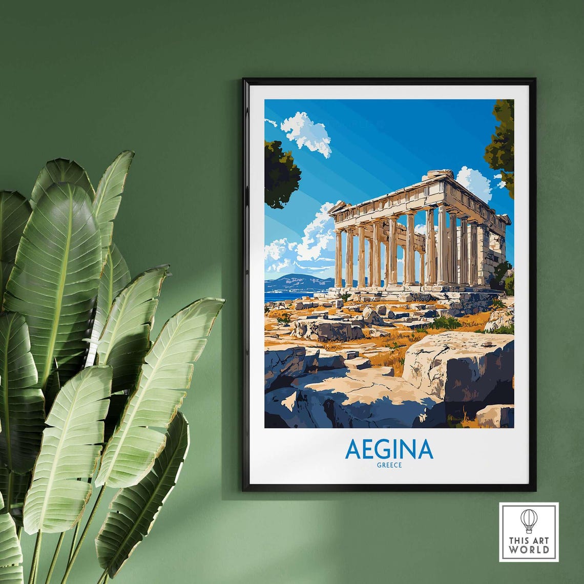 Aegina Travel Poster, Temple Of Aphaia - Image 2