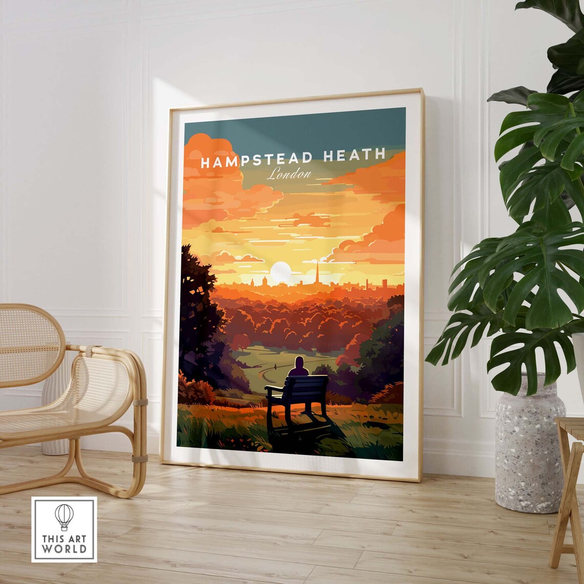 Hampstead Heath Travel Poster, London Park Art Print - Image 2