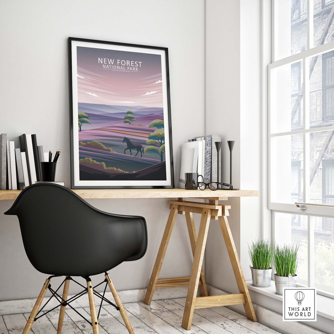New Forest Travel Poster, English Countryside Print - Image 4