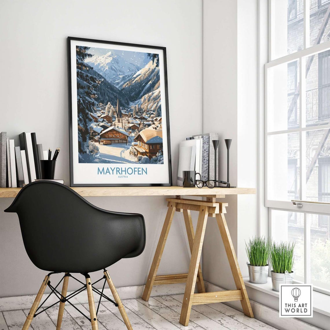 Mayrhofen Ski Resort, Winter Sports Artwork - Image 4
