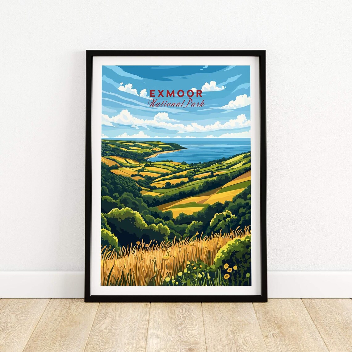 Exmoor Travel Poster, National Park Illustration