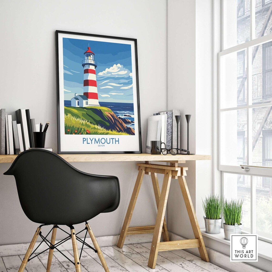 Plymouth Devon Smeaton's Tower Travel Poster - Image 4